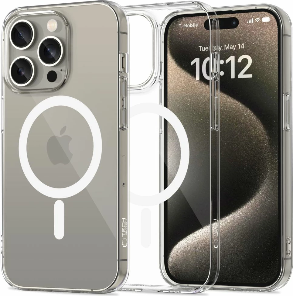 Mbështjellës Tech-Protect FlexAir MagSafe për iPhone 15 Pro Max, Transparent