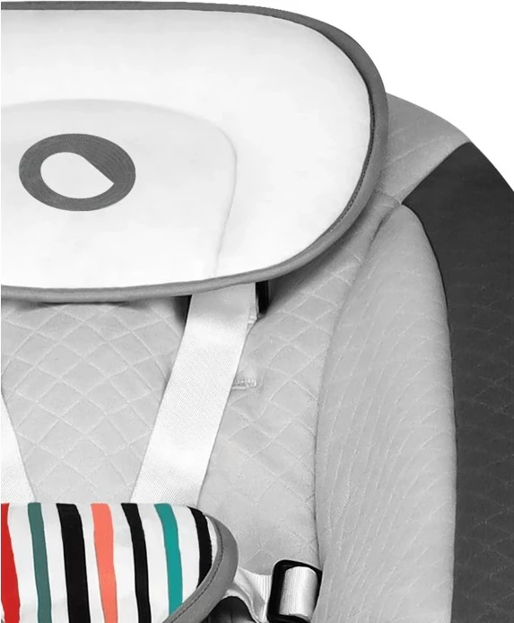 Lëkundëse elektrike për bebe Lionelo Otto Cozy 5 shpejtësi, tinguj natyre, timer, rrip 5-pikësh, 67 x 55 x 76 cm, gri