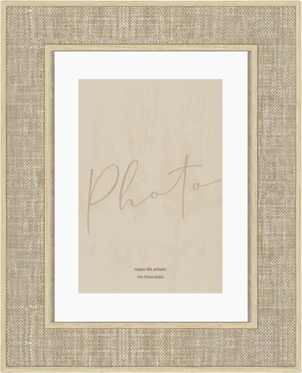 Kornizë foto LINO, MDF, xham, bezhë-natyrale, 20.6x2x25.6 cm