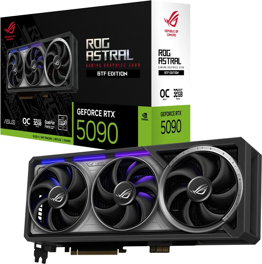 Kartelë grafike ASUS ROG ASTRAL RTX5090 O32G BTF GAMING, 32 GB GDDR7, e zezë