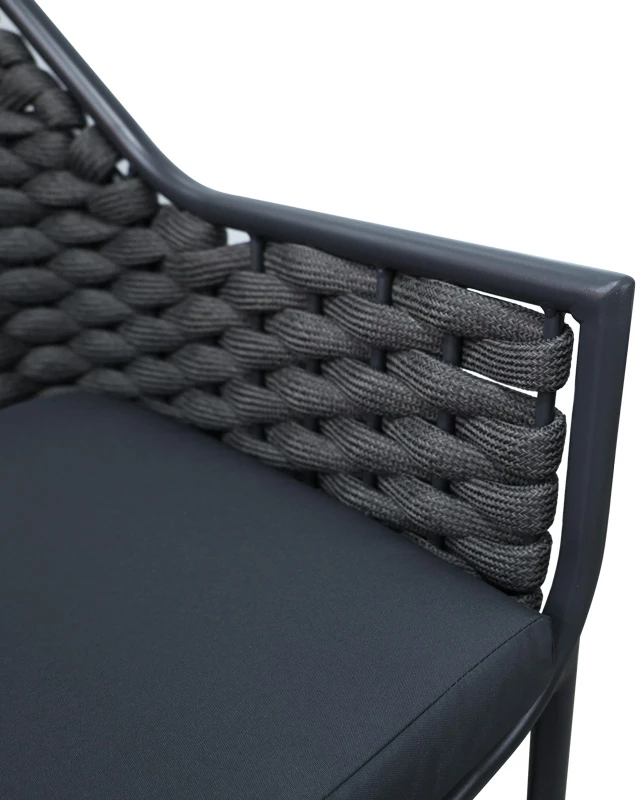 Karrige me krahë Ortegia, alumini, ngjyrë antracit, 57x62x82cm