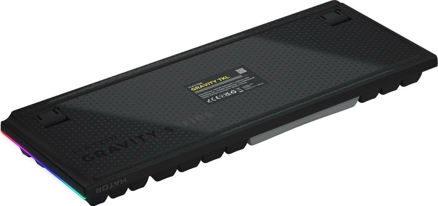 Tastierë mekanike Hator Gravity TKL HTK560, RGB, Hot-Swap, USB-C, e zezë-bardhë