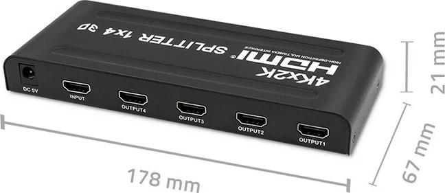 Splitter HDMI Qoltec 51798, 4 x HDMI, 4K x 2K, i zi