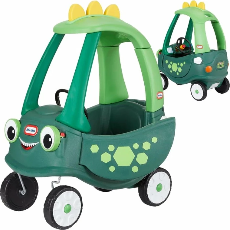 Veturë shtytëse Little Tikes Cozy Coupe Dino, pa bateri, 18+ muaj, jeshile