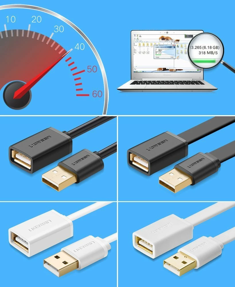 Kabllo adapter USB Ugreen 10314, 1m, e zezë