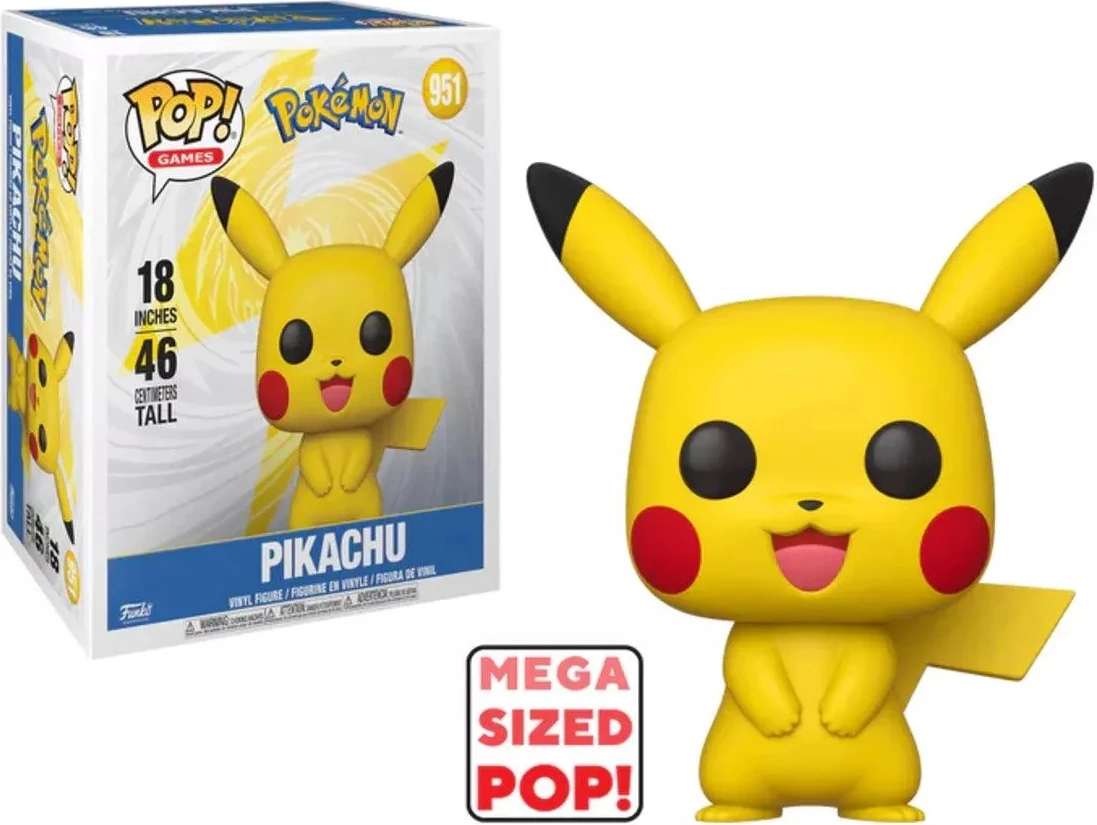 Figurinë vinyl koleksionuese Funko POP! Mega Pokémon Pikachu 18", e verdhë
