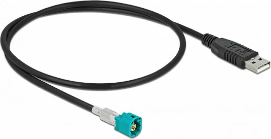 Kabëll DeLOCK HSD Z mashkull në USB 2.0 Type-A mashkull, 0.5 m, i zi