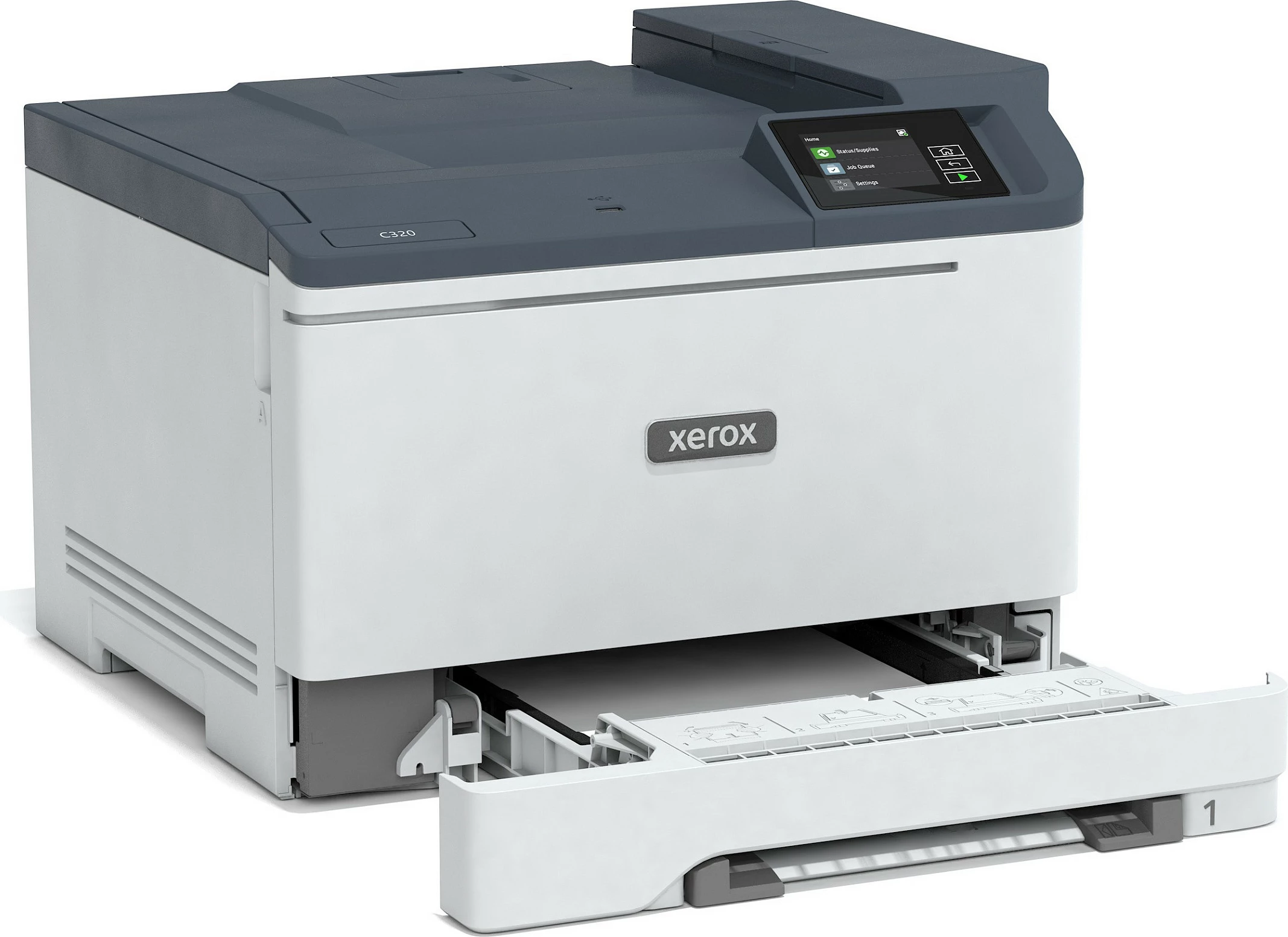 Printer lazer me ngjyra Xerox C320 DNI, A4, Duplex, Wi‑Fi, Ethernet, 33 ppm, bardhë/gri