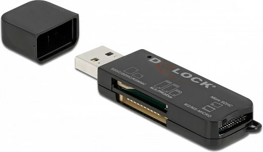 Lexues kartelash DeLOCK SuperSpeed USB 3.2 Gen 1 Type-A, SD/microSD/MS, 5 Gbit/s, i zi