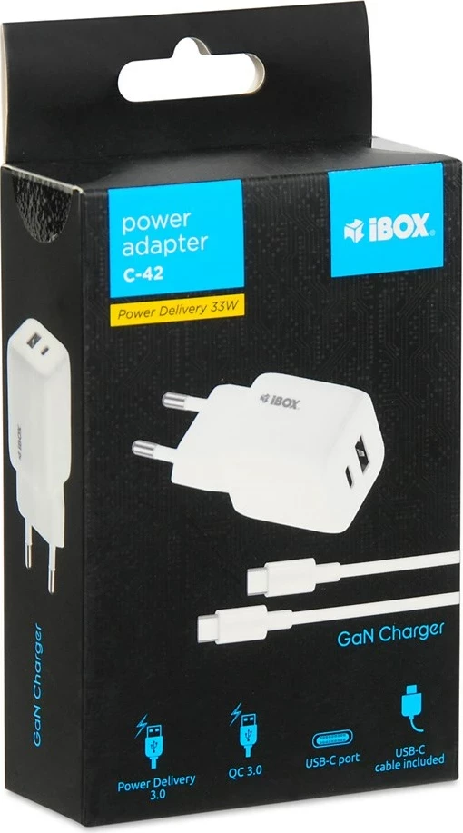 Karikues muri iBOX C-42 GaN PD33W, Bardhë
