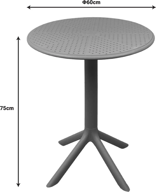 Tavolinë Merkon pp, ngjyrë antracit, D60x75cm
