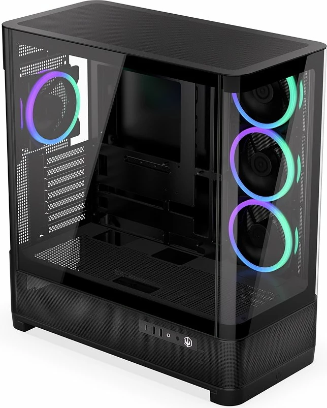 Kasë Endorfy Aquarius 8000 Corona EY2A021, midi tower, e-ATX/ATX, me xham panoramik, USB-C, e zezë