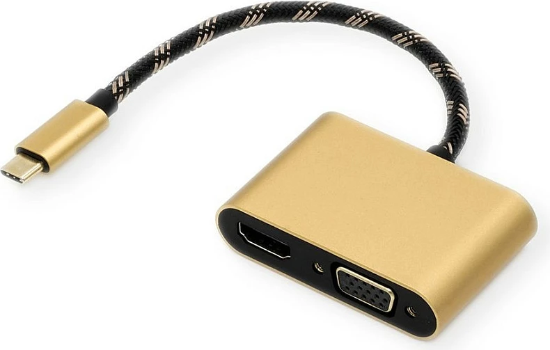 Adapter USB-C ROLINE 12.03.3165, HDMI + VGA, 4K, USB PD, zi/ari