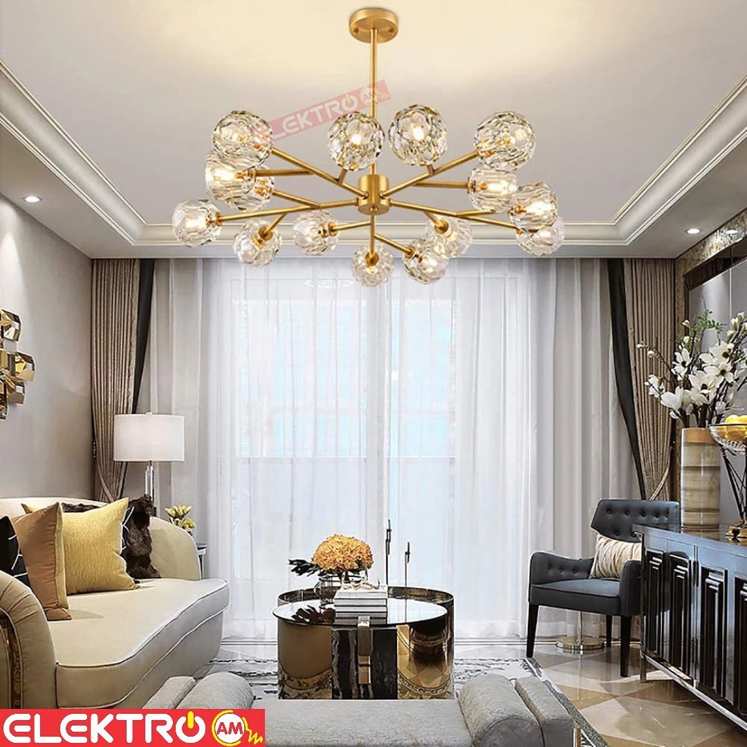 Abazhur klasik kristal 18 llampa