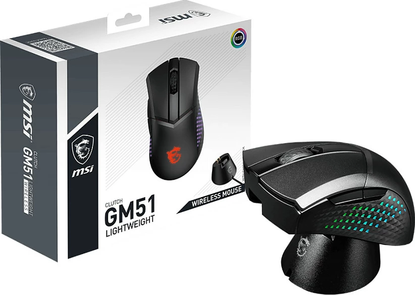 Maus MSI CLUTCH GM51 LIGHTWEIGHT WIRELESS, 26000 DPI, i zi