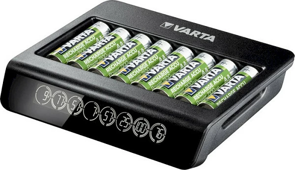 Karikues baterish VARTA LCD Multi Charger+, për AA/AAA NiMH, 8 slota, i zi