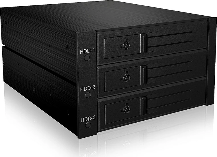 Backplane ICY BOX, 3x HDD SATA 3.5 inç, për 2x 5.25 inç bay, Hot-Swap, i zi