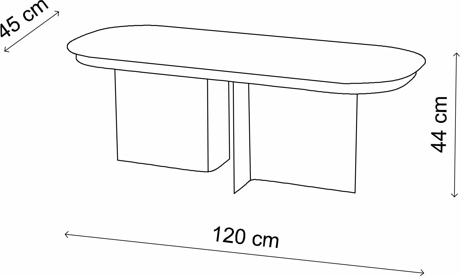Tavolinë kafeje, ngjyrë taupe, Skye Decor, SHB-010-B, 120x45x44cm