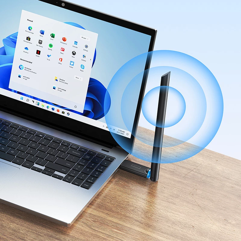 Kartelë rrjeti USB Baseus BS-OH172, 300Mb/s, me antenë të jashtme, e zezë