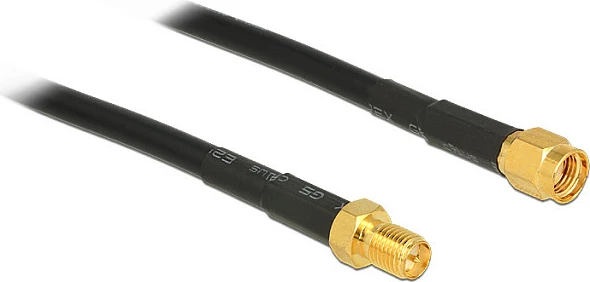 Kabllo RF DeLOCK CFD200, 1m, RP-SMA në RP-SMA, 50Ω, e zezë