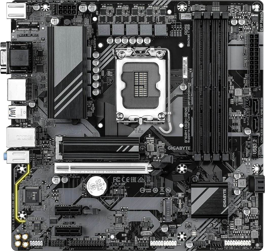 Pllakë amë Gigabyte B760M DS3H GEN5, Socket LGA 1700, DDR5, ATX