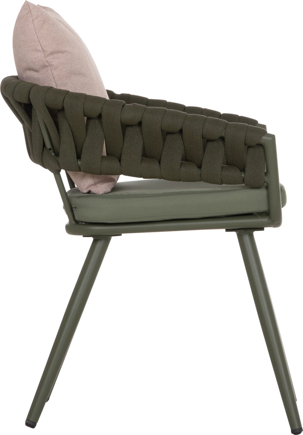 Fotel alumin CAMDEN, ulliri e errët, jastëk shpine ngjyrë kafe, 56x60x72-87cm