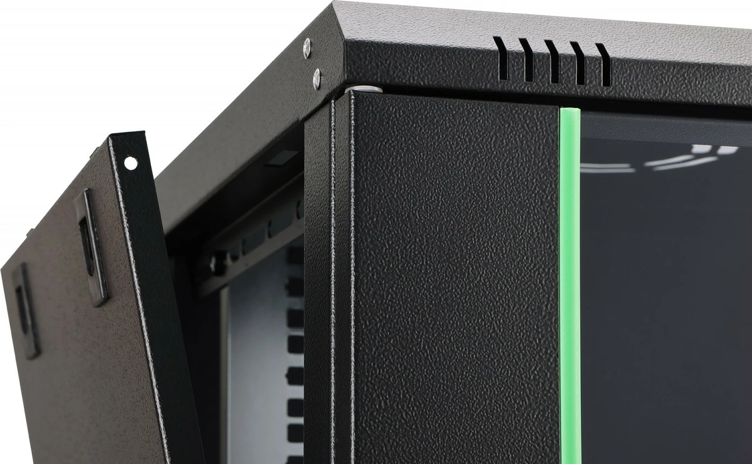 Kabinet rrjeti i montueshëm në mur, Digitus DN-37105, 19" 9U, 474x600x450 mm, derë xhami, ngarkesë 60 kg, i pa-montuar, zi