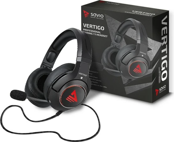 Kufje gaming Savio Vertigo me mikrofon, Surround 7.1, USB, të zeza