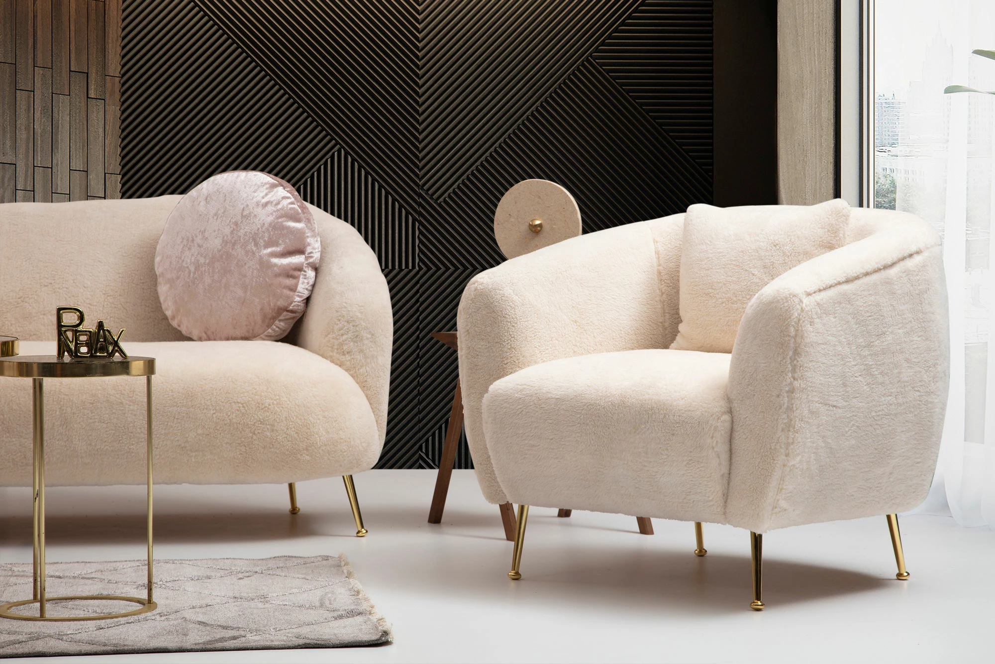 Karrige Wing Atelier del Sofa, ngjyrë bezhë, Istiridye