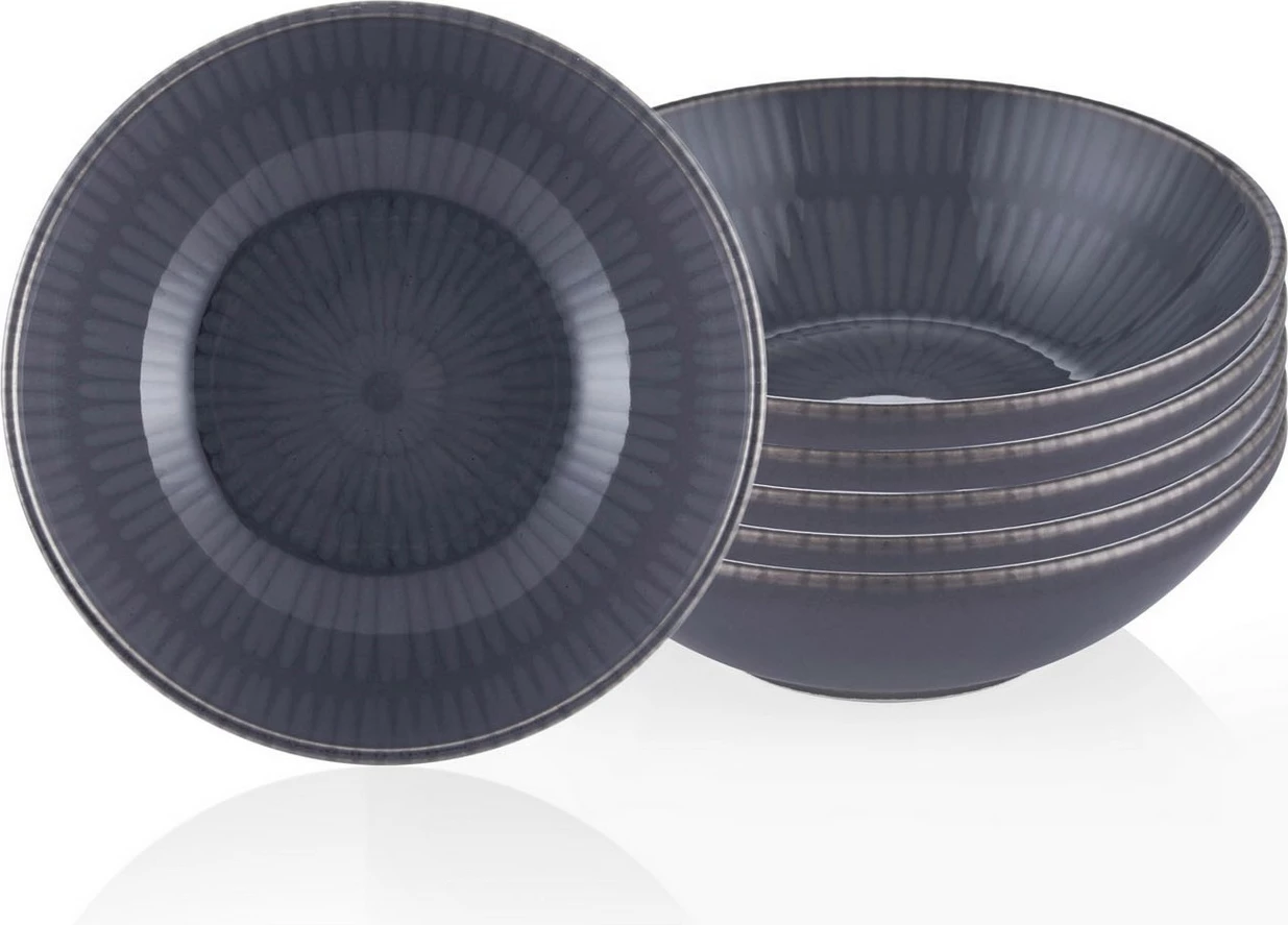 Set pjatash të thella (6 copë), Hermia, gri, NON0004