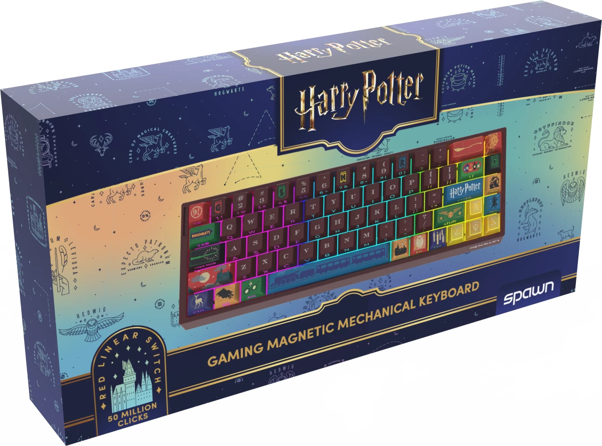 Tastierë mekanike gaming Spawn Harry Potter Magnetic, 68 tasta, RGB, USB-C