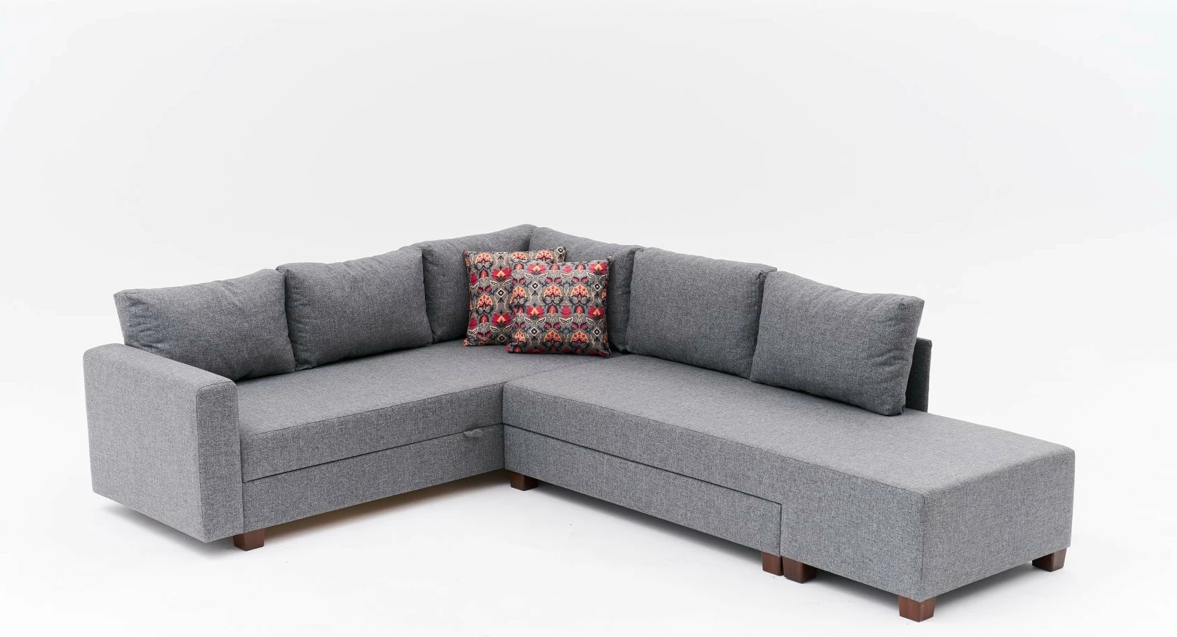 Kënd-sofë krevate Atelier del Sofa, Ali majtas, ngjyrë gri