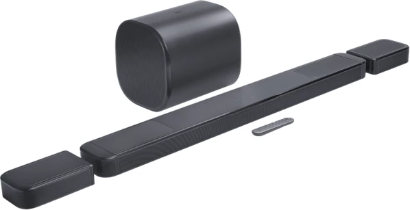 Soundbar JBL BAR 1300 MK2 2470W me subwoofer 8\" dhe altoparlantë rrethues wireless të shkëputshëm (set), i zi