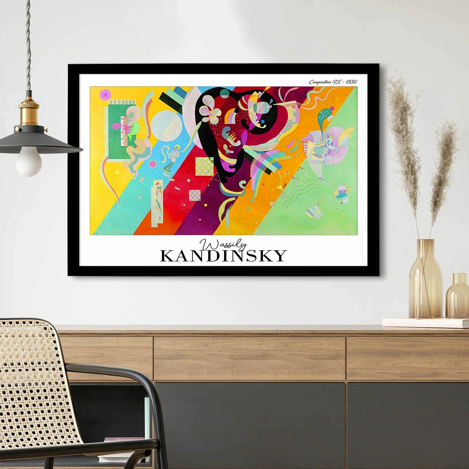 Pikturë dekorative me kornizë, shumëngjyrëshe, Wallity, 4262SYHKANDINSKY-006, 42x62cm