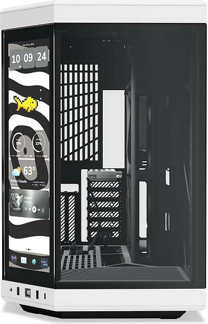 Kasë Gaming HYTE Y70 Touch Infinite Panda, ATX Midi Tower, ekran touch LCD, bardhë/zi