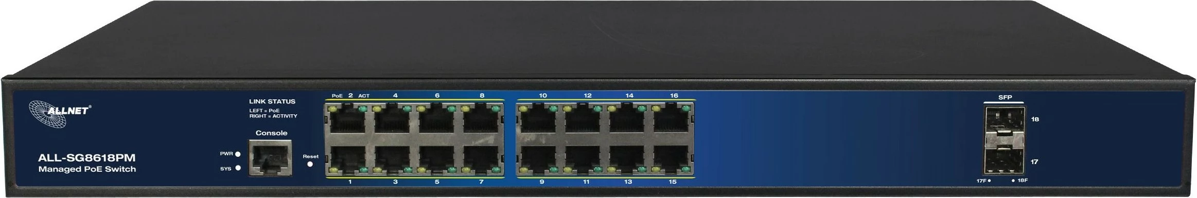 Switch ALLNET ALL-SG8618PM POE M, 16+2 porte