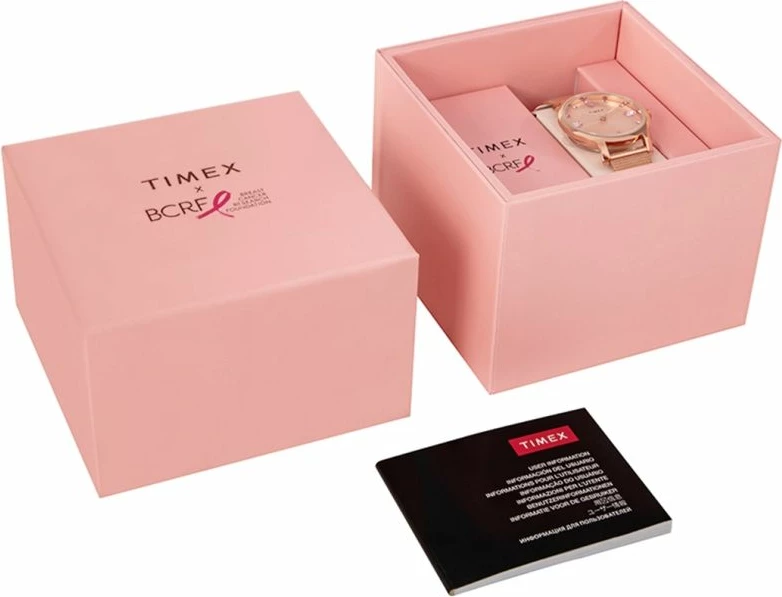 Orë dore femra TIMEX Dress TW2V95800, rozë e artë, set me kuti