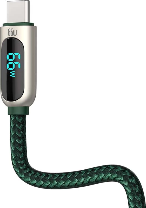 Kabllo Baseus Display USB në USB-C, 2m, 66W, e gjelbër