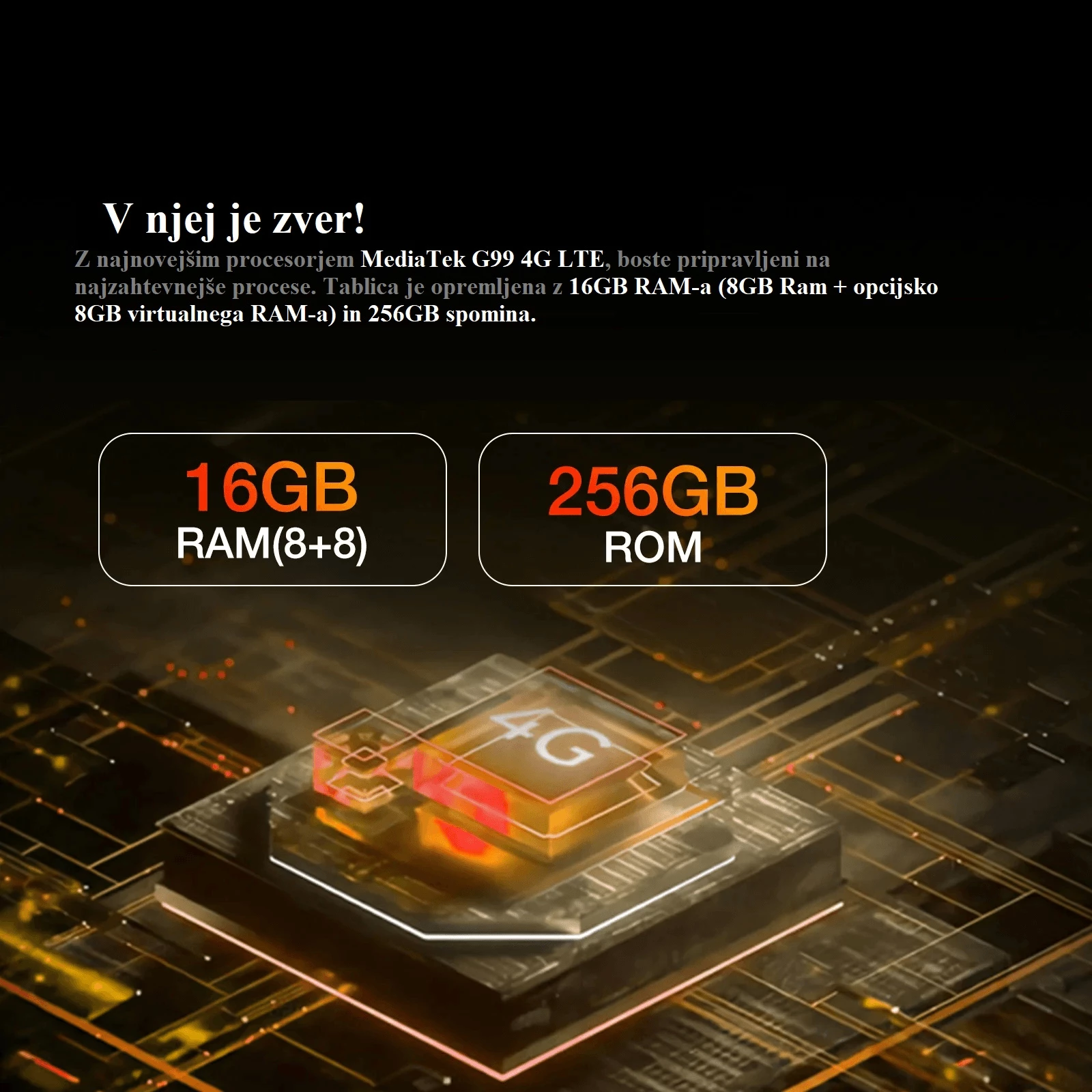 Tablet rugged AGM Pad P2 Active 11\", 8GB+8GB RAM, 256GB, IP68, Android 14, i zi/portokalli