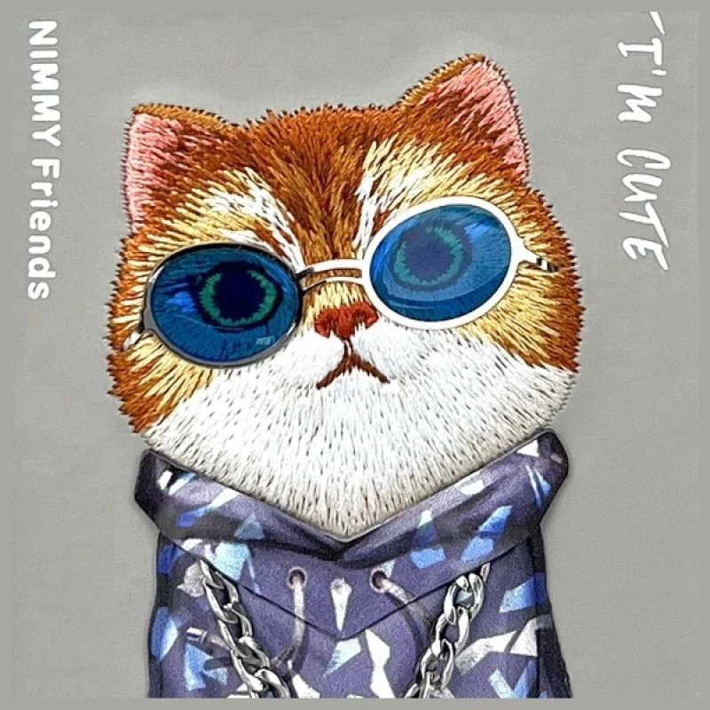 Kuti për iPhone 15 Pro Nimmy Glasses Cool Cat, gri