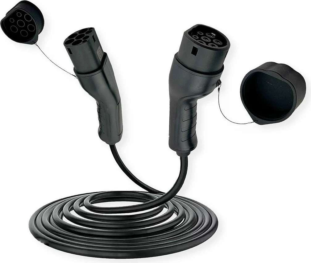 Kabllo karikimi për veturë elektrike ROLINE 19080027, Type 2–Type 2, 7.5 m, 32A, 22 kW, e zezë