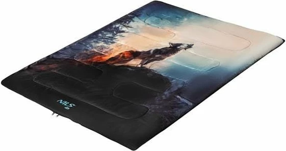 Thes gjumi Nils Camp NC3601 3-në-1 dopio 200x140cm (0°C), me print ujk