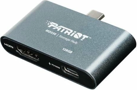 Hub USB-C Patriot PMD128GH013 128GB, HDMI 4K@60Hz, USB-C PD 100W, USB 3.2 Gen1, argjendtë