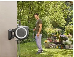 Kasetë muri për zorrë GARDENA RollUp XL 35m, e bardhë/zezë