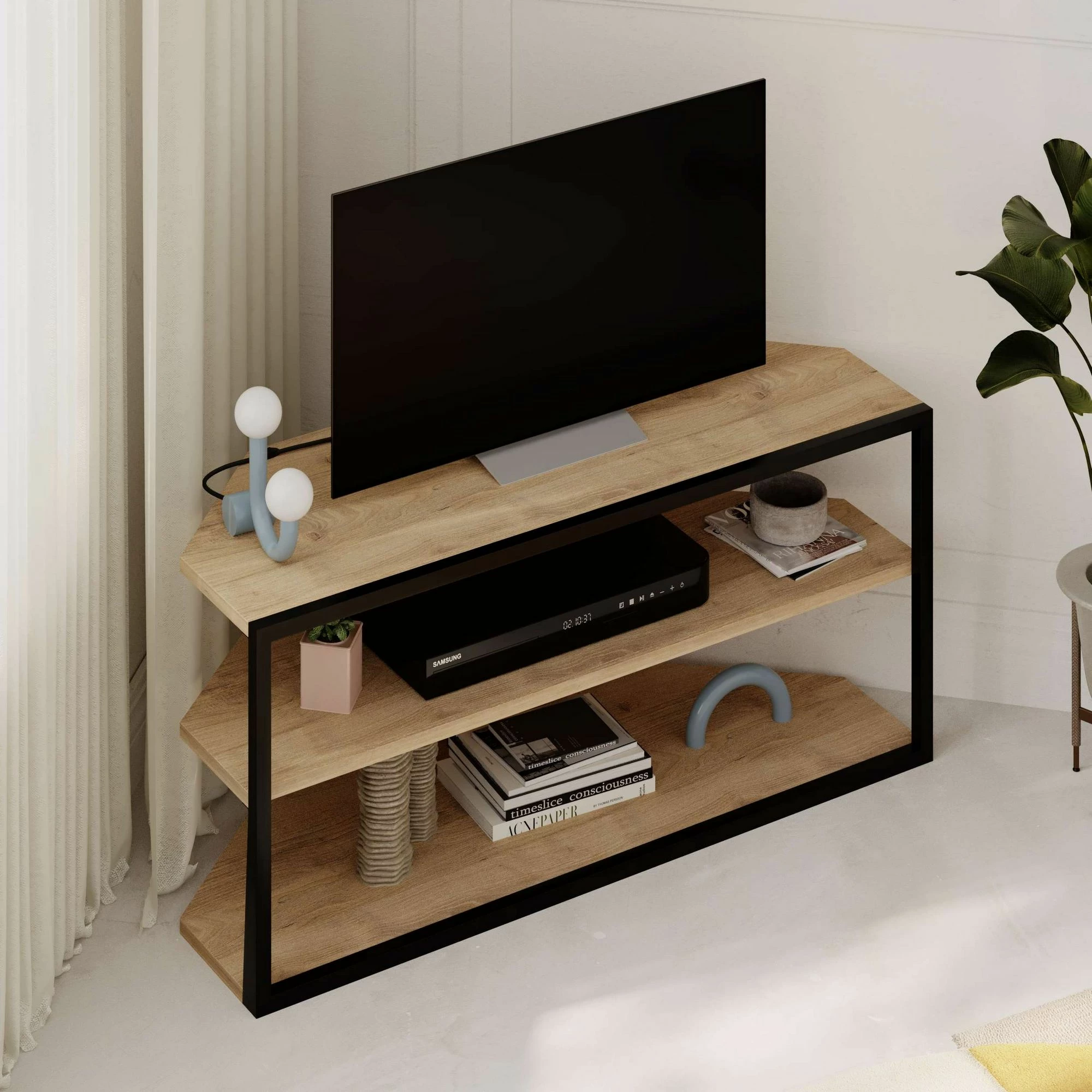 Komodë TV Skye Decor, ngjyrë lisi Sapphire Oak