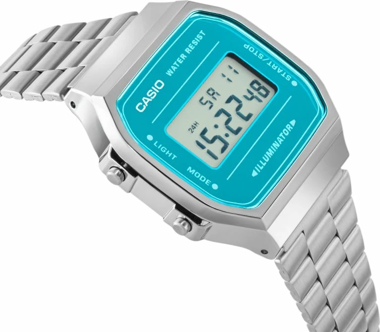 Orë dore për meshkuj Casio, vintage, argjend