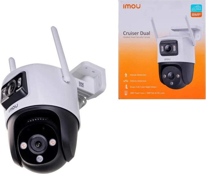 Kamerë sigurie IP Cruiser Dual 3MP, e zezë/bardhë