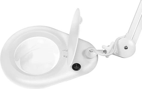 Lampë zmadhimi LogiLink, me kapëse tavoline, 5 dioptri, 56 LED 9W, e bardhë
