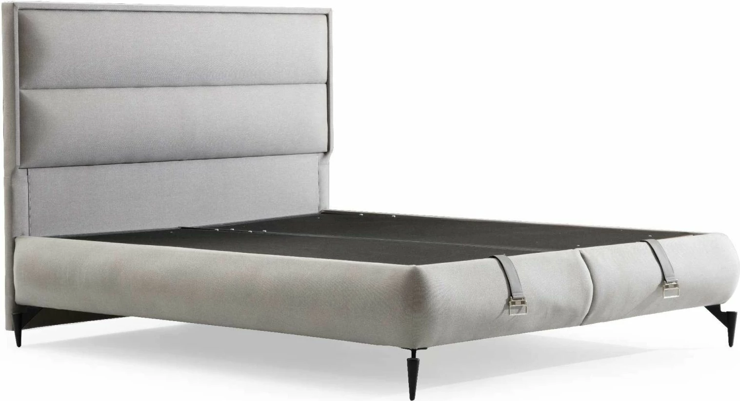 Baza dhe shtrati dopio me shpinore, ngjyrë gri, Skye Decor, 150x200 cm