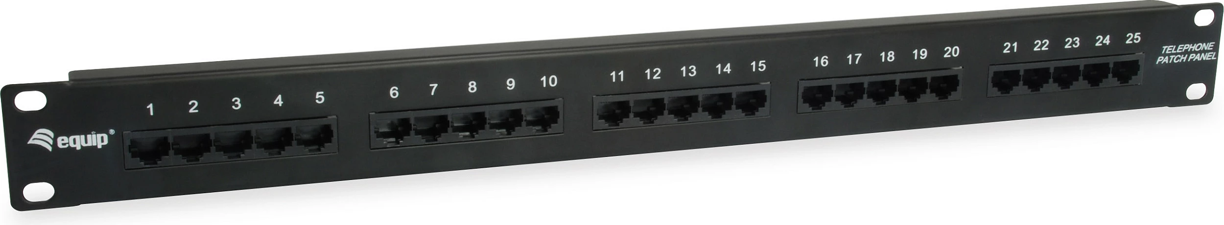Patch panel ISDN Equip 25-porta, Cat3, 1U, rack mounting, zi
